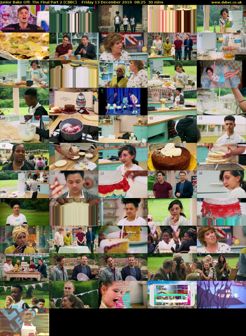 Junior Bake Off: The Final Part 2 (CBBC) Friday 13 December 2019 08:25 - 08:55