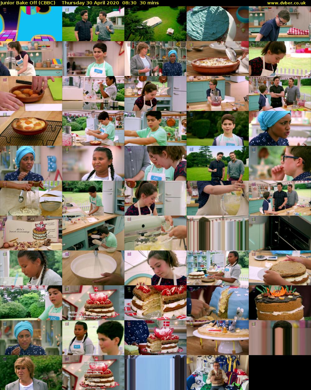 Junior Bake Off (CBBC) Thursday 30 April 2020 08:30 - 09:00
