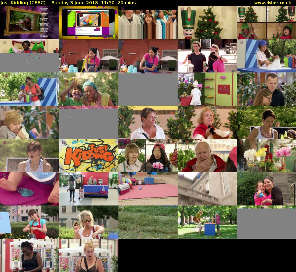 Just Kidding (CBBC) Sunday 3 June 2018 11:50 - 12:10
