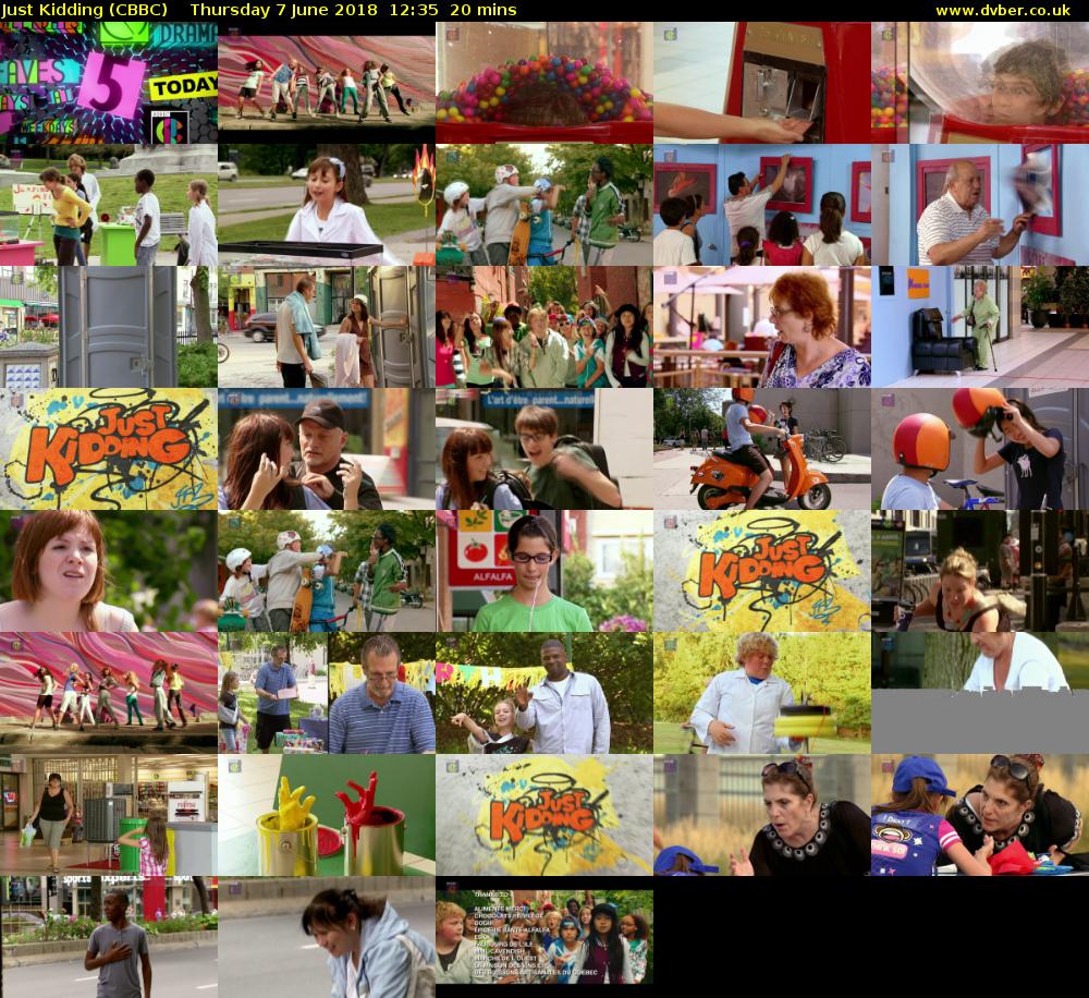 Just Kidding (CBBC) Thursday 7 June 2018 12:35 - 12:55