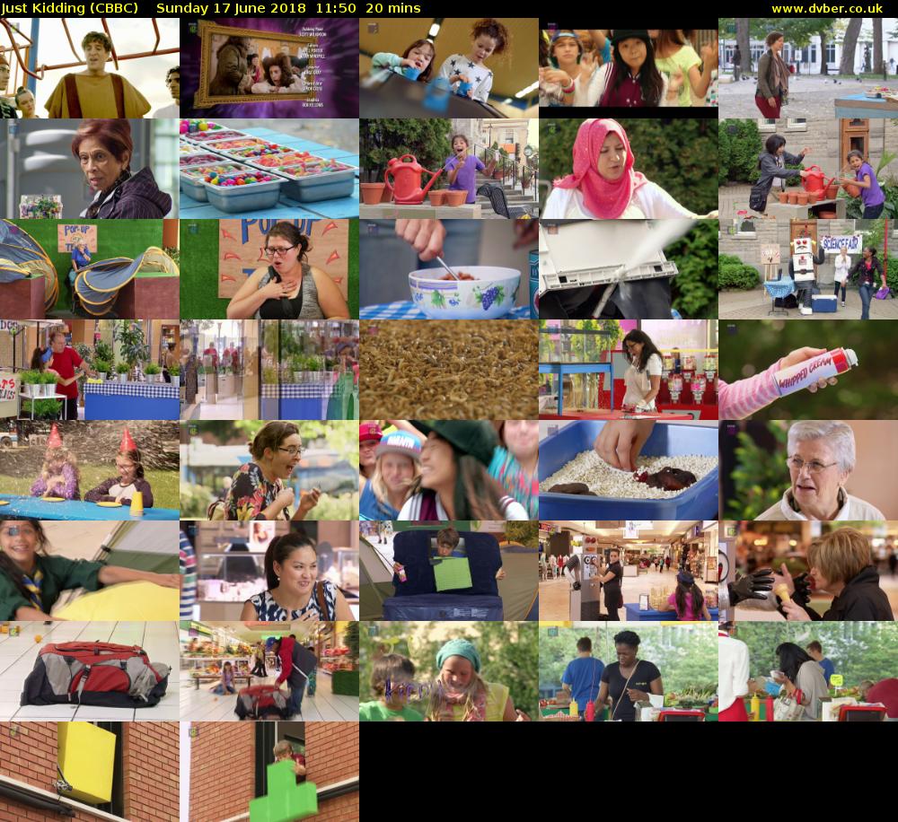 Just Kidding (CBBC) Sunday 17 June 2018 11:50 - 12:10
