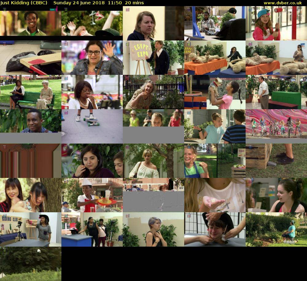 Just Kidding (CBBC) Sunday 24 June 2018 11:50 - 12:10
