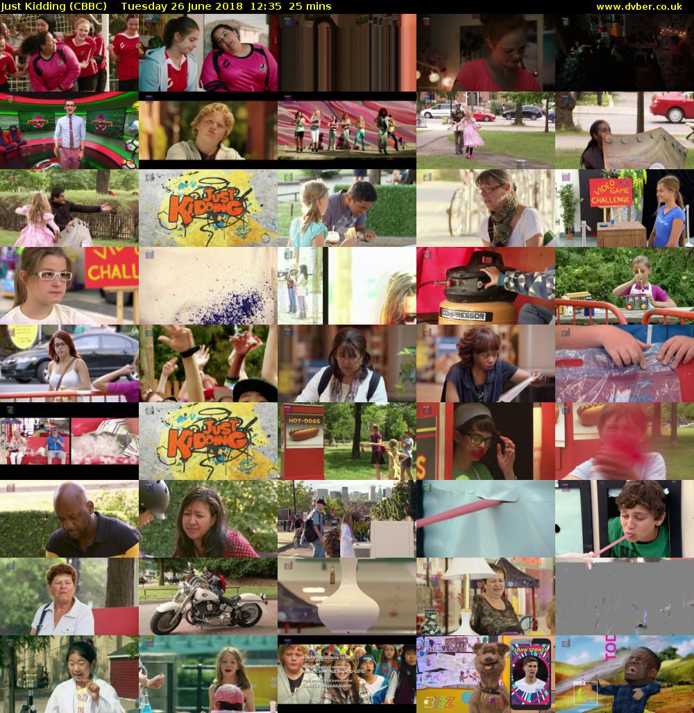 Just Kidding (CBBC) Tuesday 26 June 2018 12:35 - 13:00