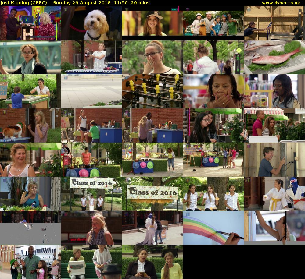 Just Kidding (CBBC) Sunday 26 August 2018 11:50 - 12:10