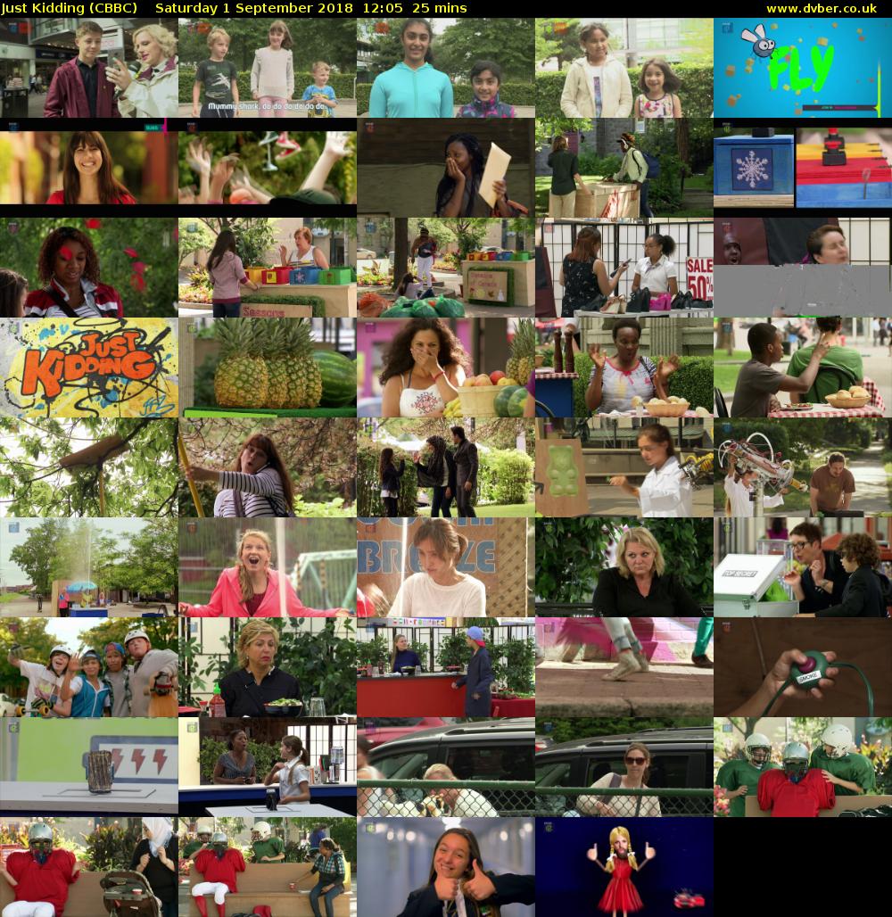 Just Kidding (CBBC) Saturday 1 September 2018 12:05 - 12:30