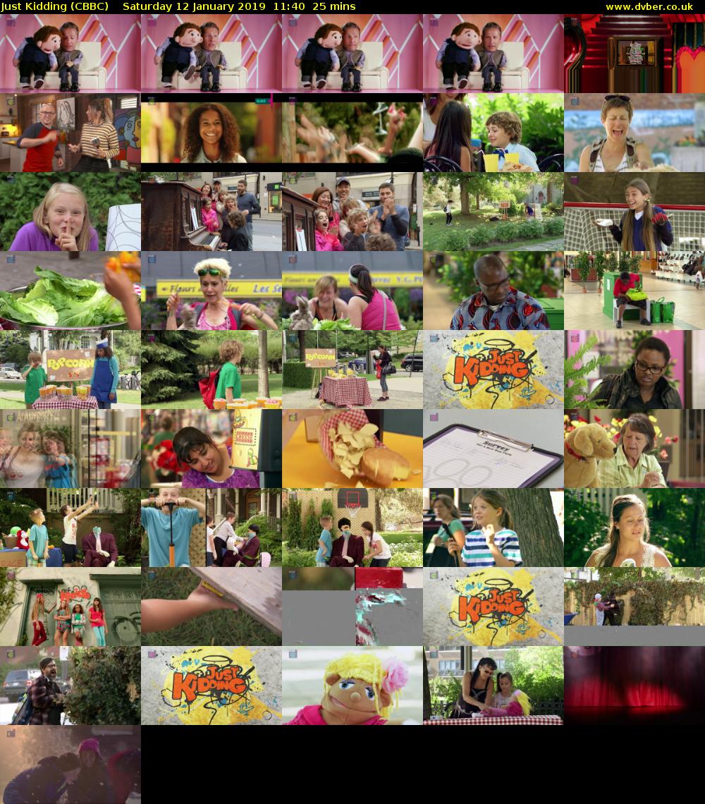 Just Kidding (CBBC) Saturday 12 January 2019 11:40 - 12:05