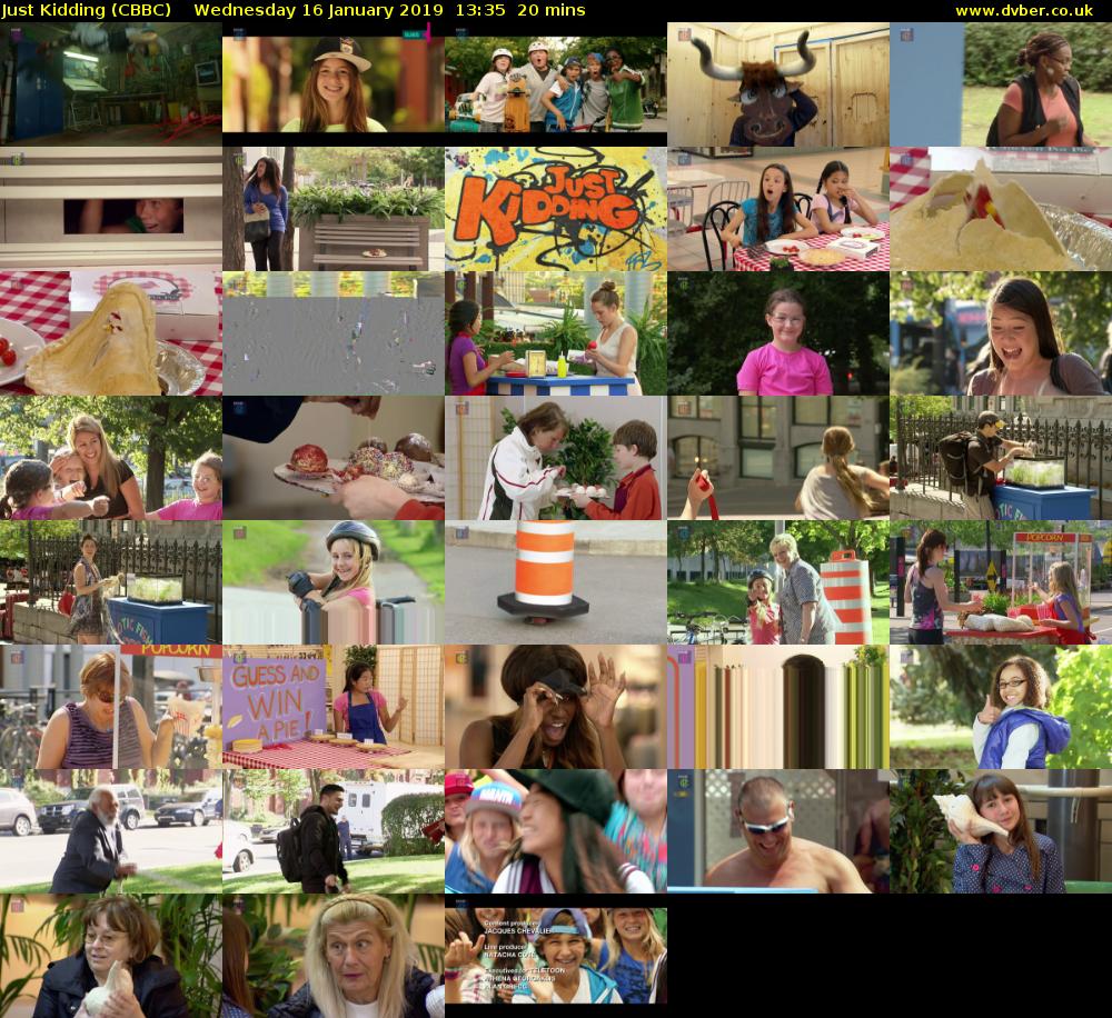 Just Kidding (CBBC) Wednesday 16 January 2019 13:35 - 13:55