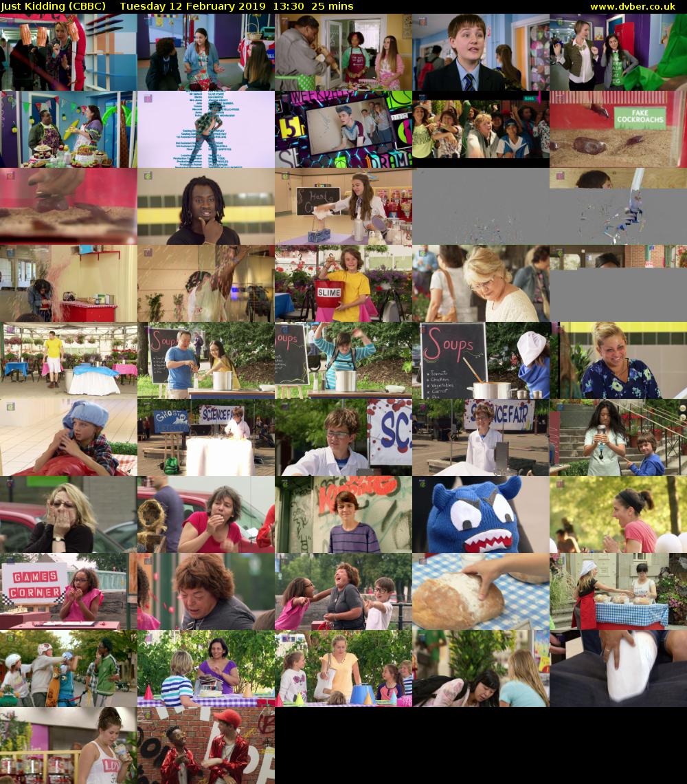 Just Kidding (CBBC) Tuesday 12 February 2019 13:30 - 13:55