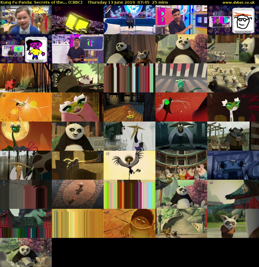 Kung Fu Panda: Secrets of the... (CBBC) Thursday 13 June 2019 07:45 - 08:10