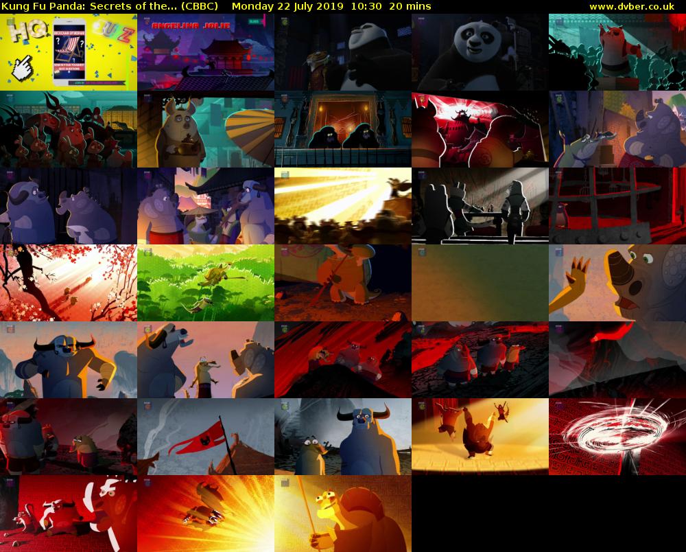 Kung Fu Panda: Secrets of the... (CBBC) Monday 22 July 2019 10:30 - 10:50