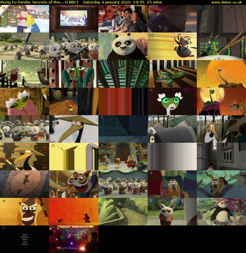Kung Fu Panda: Secrets of the... (CBBC) Saturday 4 January 2020 19:35 - 20:00