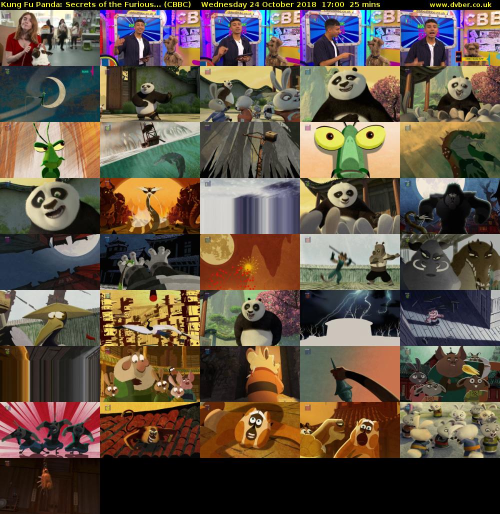 Kung Fu Panda: Secrets of the Furious... (CBBC) Wednesday 24 October 2018 17:00 - 17:25