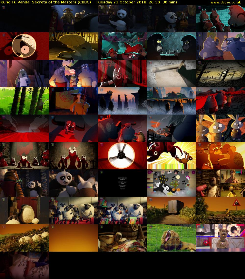 Kung Fu Panda: Secrets of the Masters (CBBC) Tuesday 23 October 2018 20:30 - 21:00