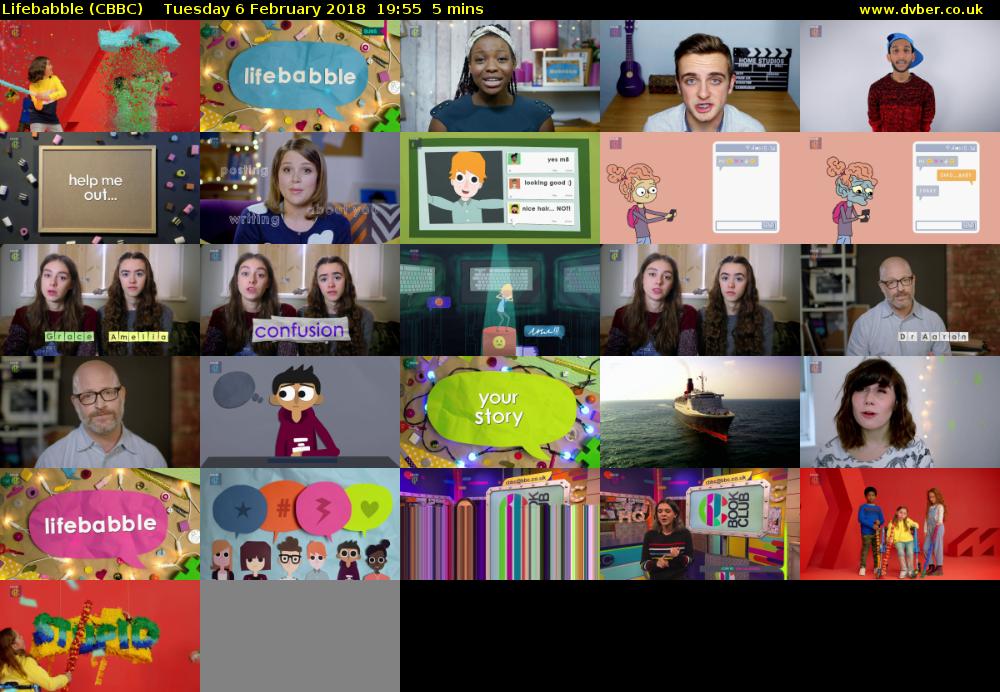 Lifebabble (CBBC) Tuesday 6 February 2018 19:55 - 20:00