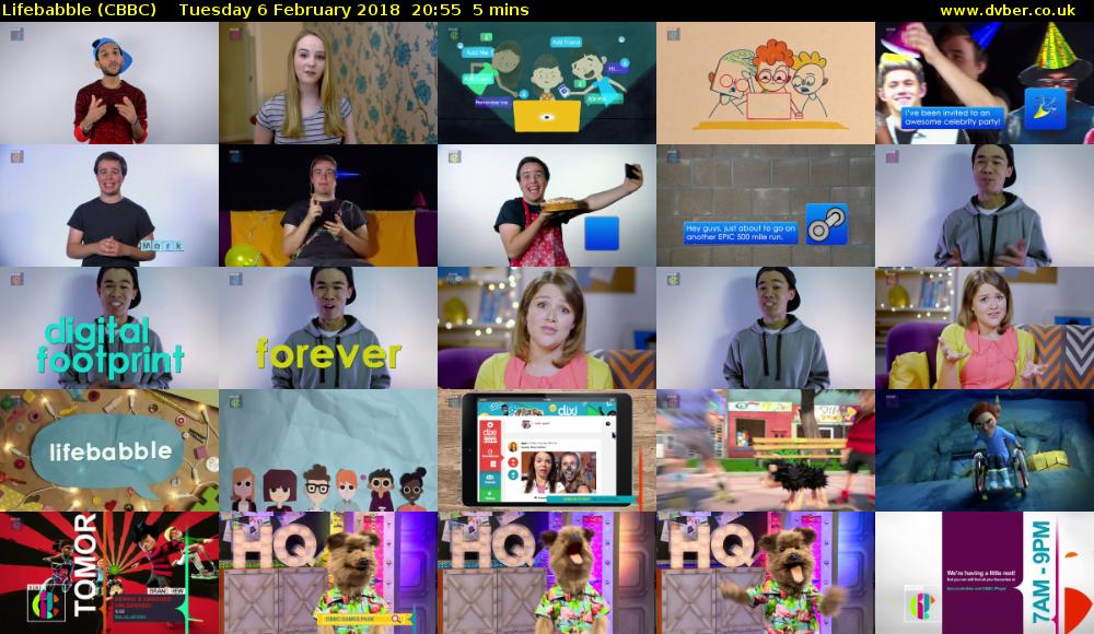 Lifebabble (CBBC) Tuesday 6 February 2018 20:55 - 21:00