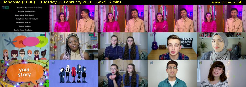 Lifebabble (CBBC) Tuesday 13 February 2018 19:25 - 19:30