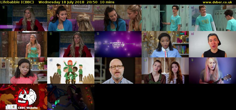 Lifebabble (CBBC) Wednesday 18 July 2018 20:50 - 21:00