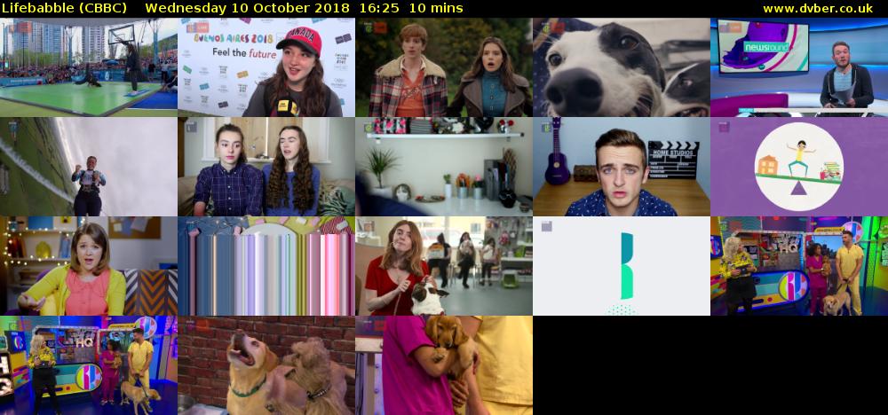 Lifebabble (CBBC) Wednesday 10 October 2018 16:25 - 16:35
