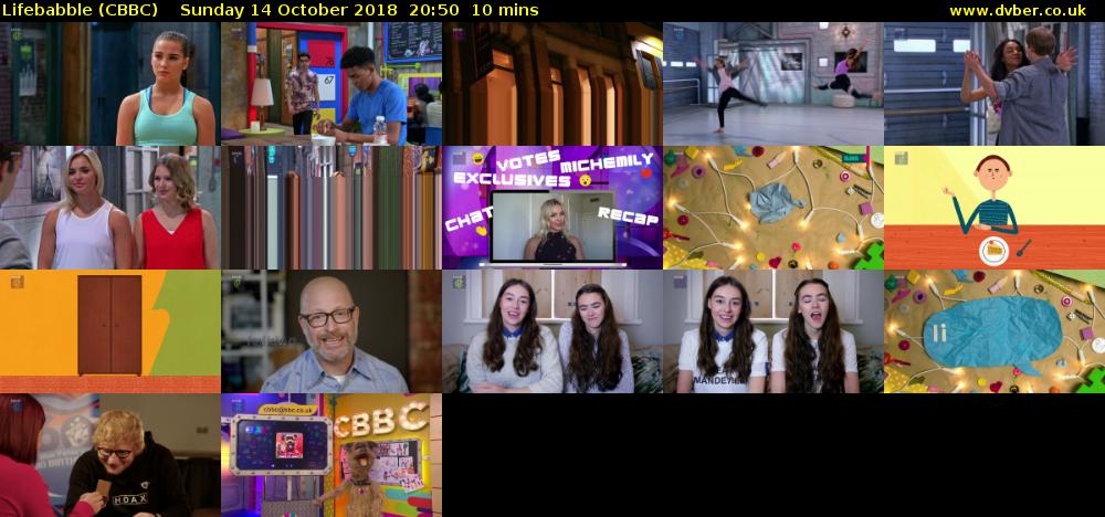 Lifebabble (CBBC) Sunday 14 October 2018 20:50 - 21:00