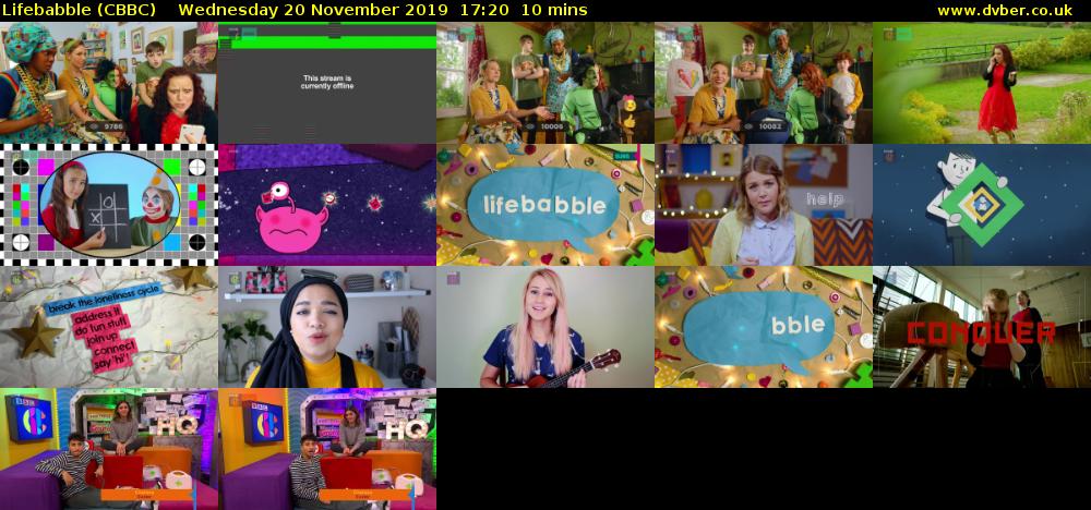 Lifebabble (CBBC) Wednesday 20 November 2019 17:20 - 17:30