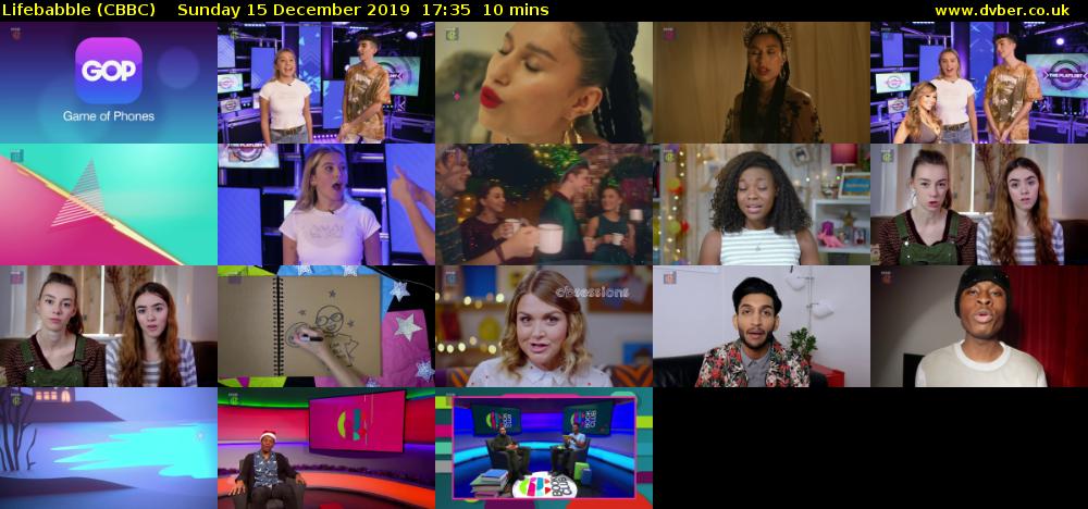 Lifebabble (CBBC) Sunday 15 December 2019 17:35 - 17:45