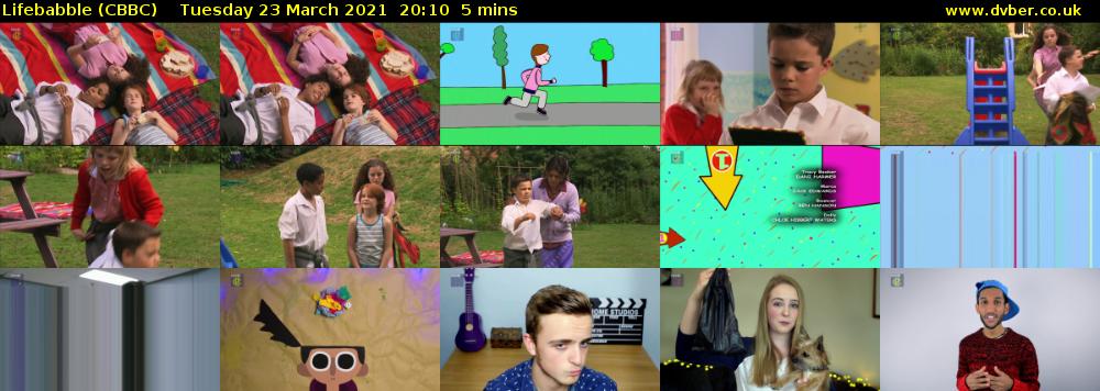Lifebabble (CBBC) Tuesday 23 March 2021 20:10 - 20:15