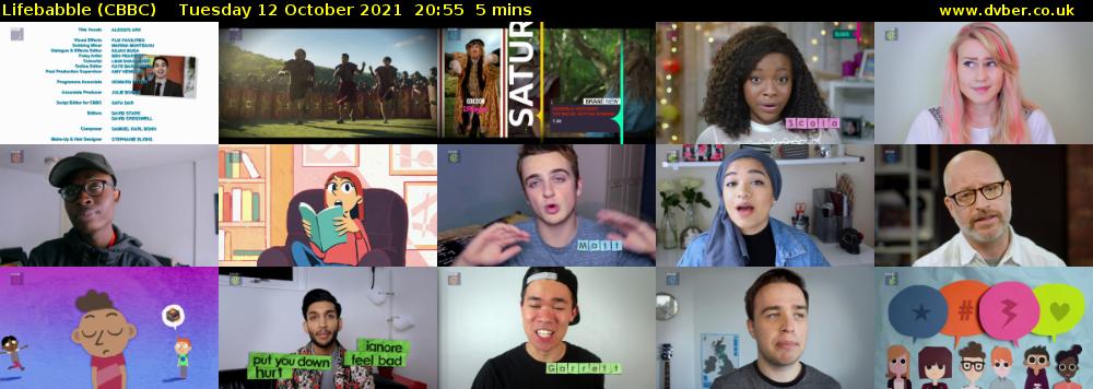 Lifebabble (CBBC) Tuesday 12 October 2021 20:55 - 21:00
