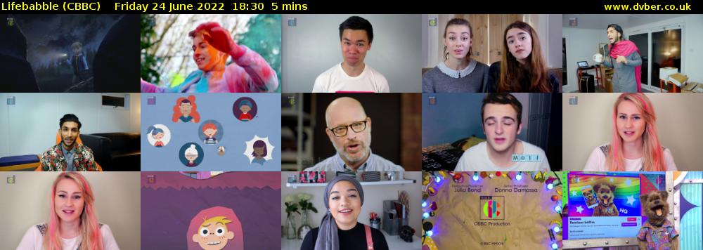 Lifebabble (CBBC) Friday 24 June 2022 18:30 - 18:35