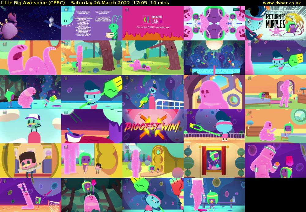 Little Big Awesome (CBBC) Saturday 26 March 2022 17:05 - 17:15