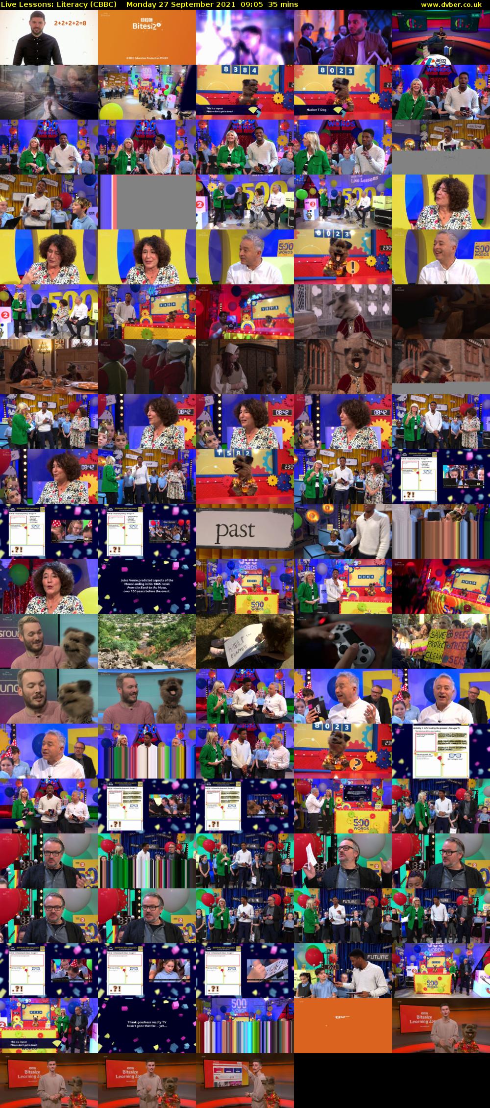Live Lessons: Literacy (CBBC) Monday 27 September 2021 09:05 - 09:40