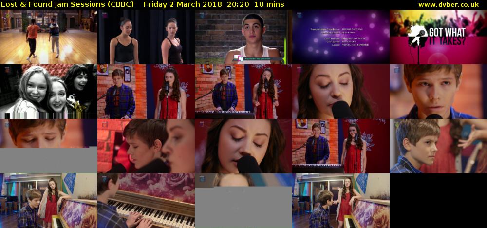 Lost & Found Jam Sessions (CBBC) Friday 2 March 2018 20:20 - 20:30