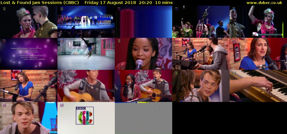 Lost & Found Jam Sessions (CBBC) Friday 17 August 2018 20:20 - 20:30