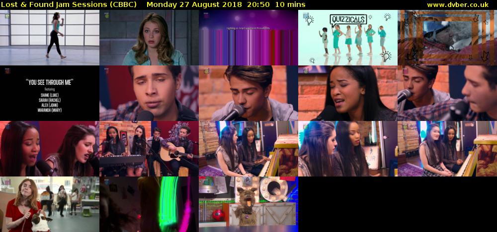 Lost & Found Jam Sessions (CBBC) Monday 27 August 2018 20:50 - 21:00