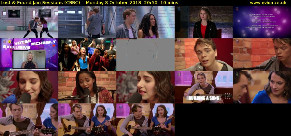 Lost & Found Jam Sessions (CBBC) Monday 8 October 2018 20:50 - 21:00