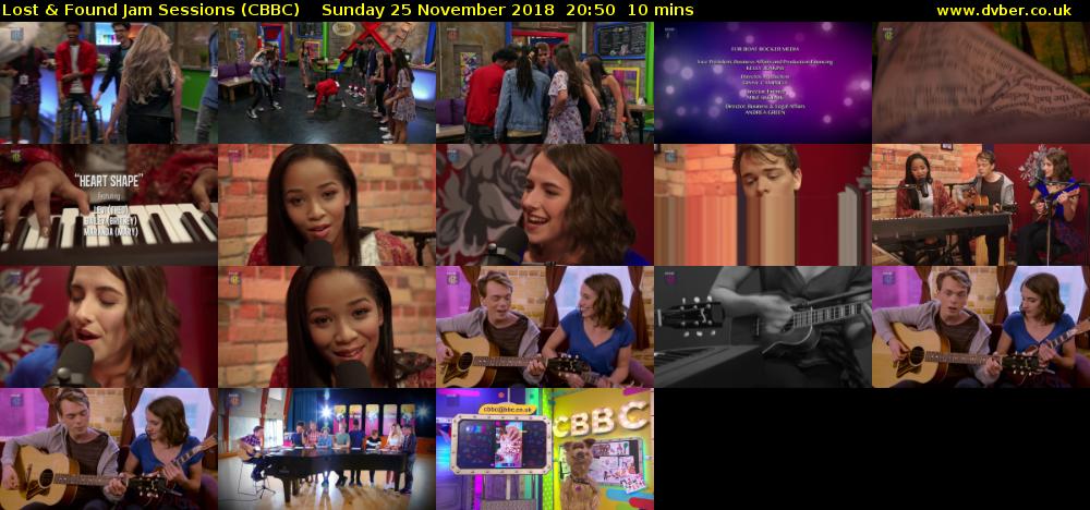 Lost & Found Jam Sessions (CBBC) Sunday 25 November 2018 20:50 - 21:00