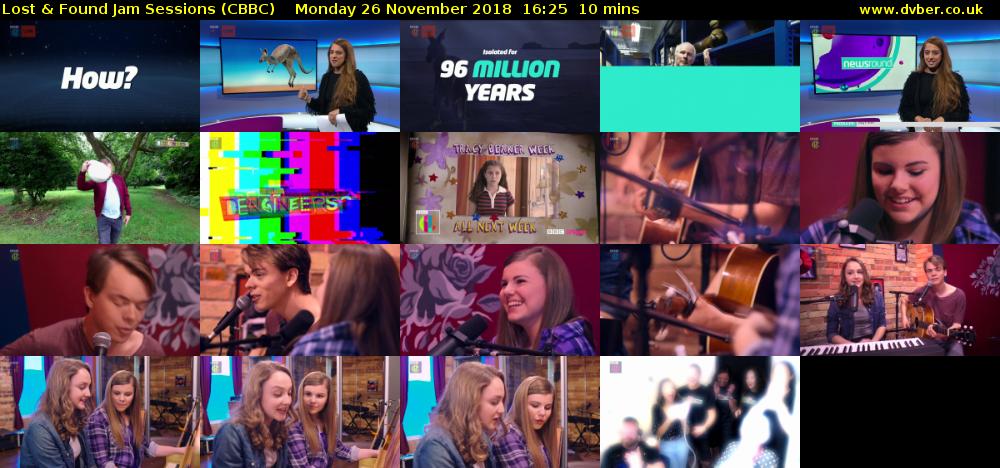 Lost & Found Jam Sessions (CBBC) Monday 26 November 2018 16:25 - 16:35