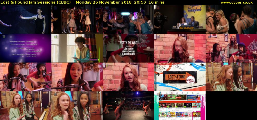 Lost & Found Jam Sessions (CBBC) Monday 26 November 2018 20:50 - 21:00