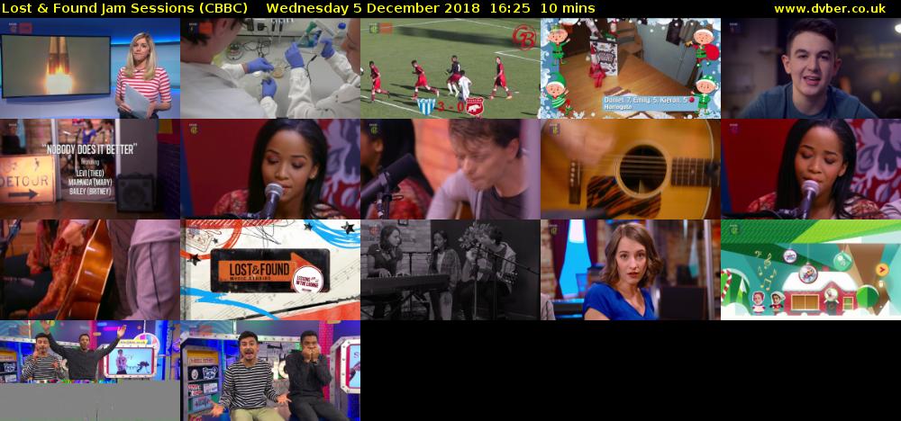 Lost & Found Jam Sessions (CBBC) Wednesday 5 December 2018 16:25 - 16:35