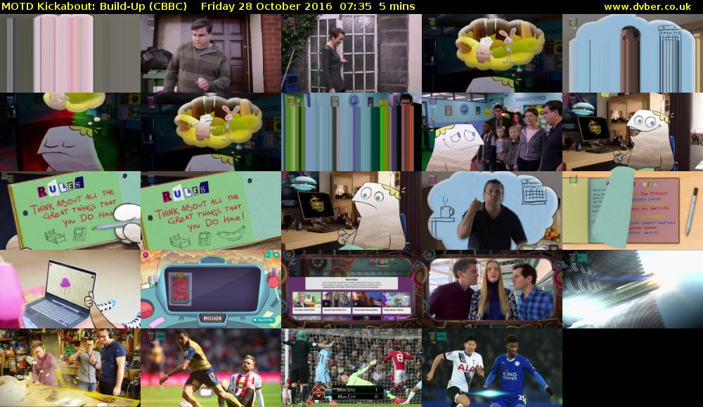MOTD Kickabout: Build-Up (CBBC) Friday 28 October 2016 07:35 - 07:40