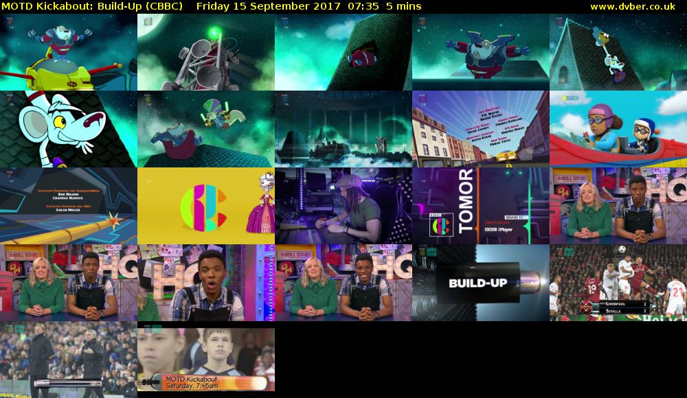 MOTD Kickabout: Build-Up (CBBC) Friday 15 September 2017 07:35 - 07:40