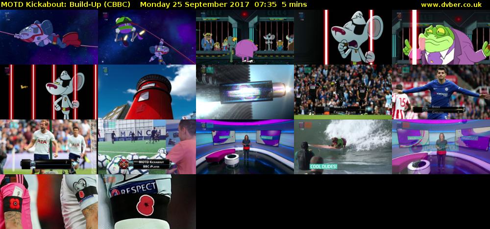 MOTD Kickabout: Build-Up (CBBC) Monday 25 September 2017 07:35 - 07:40