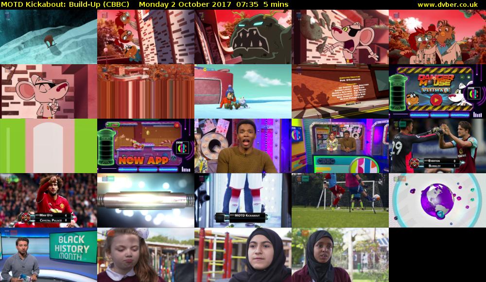 MOTD Kickabout: Build-Up (CBBC) Monday 2 October 2017 07:35 - 07:40