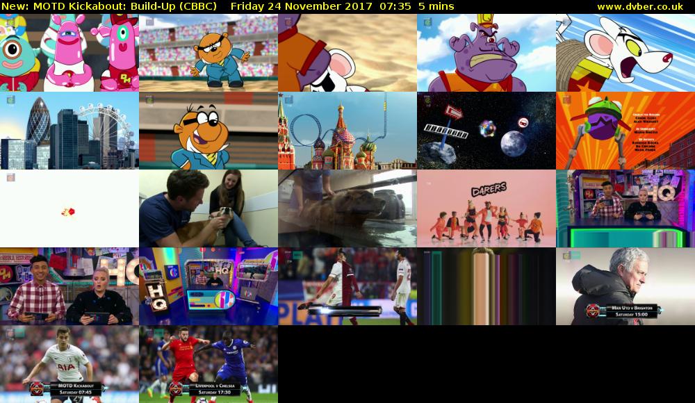 MOTD Kickabout: Build-Up (CBBC) Friday 24 November 2017 07:35 - 07:40