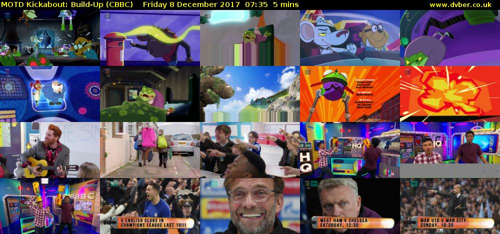 MOTD Kickabout: Build-Up (CBBC) Friday 8 December 2017 07:35 - 07:40