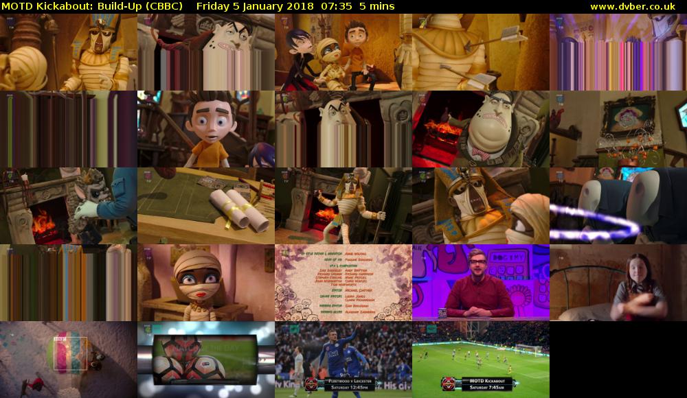 MOTD Kickabout: Build-Up (CBBC) Friday 5 January 2018 07:35 - 07:40