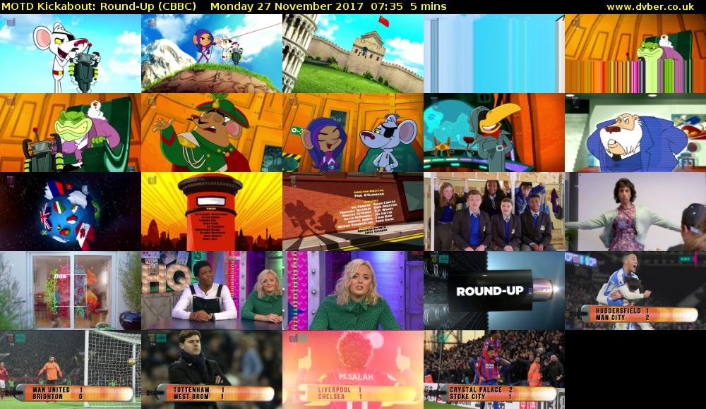 MOTD Kickabout: Round-Up (CBBC) Monday 27 November 2017 07:35 - 07:40