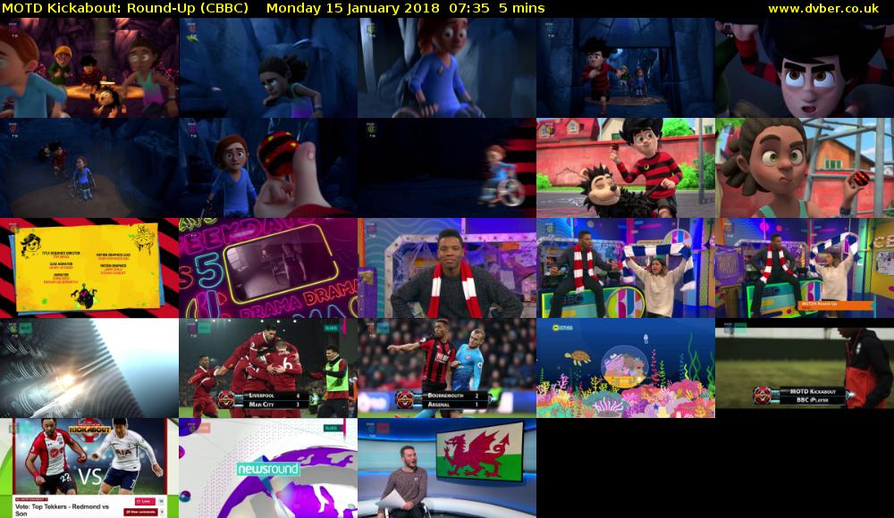 MOTD Kickabout: Round-Up (CBBC) Monday 15 January 2018 07:35 - 07:40