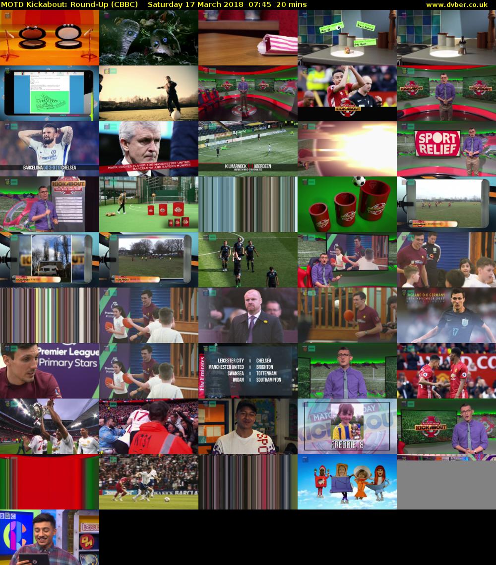 MOTD Kickabout: Round-Up (CBBC) Saturday 17 March 2018 07:45 - 08:05