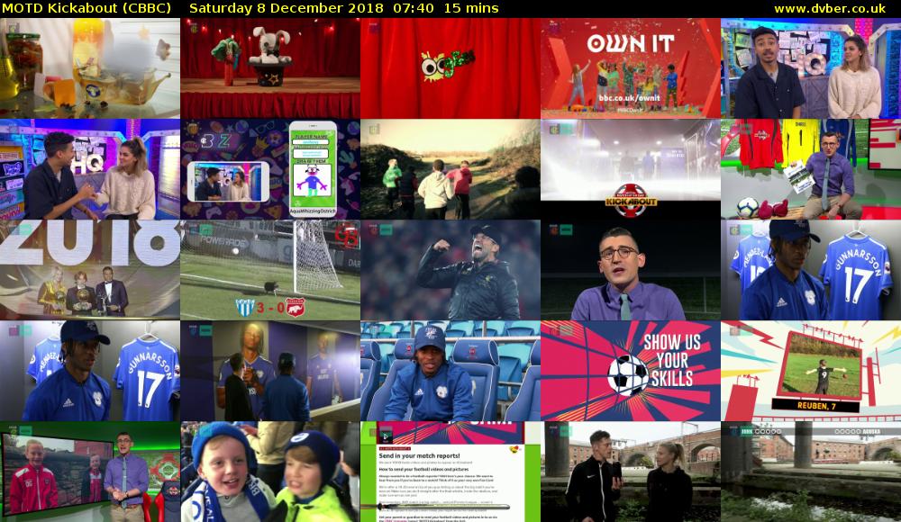 MOTD Kickabout (CBBC) Saturday 8 December 2018 07:40 - 07:55