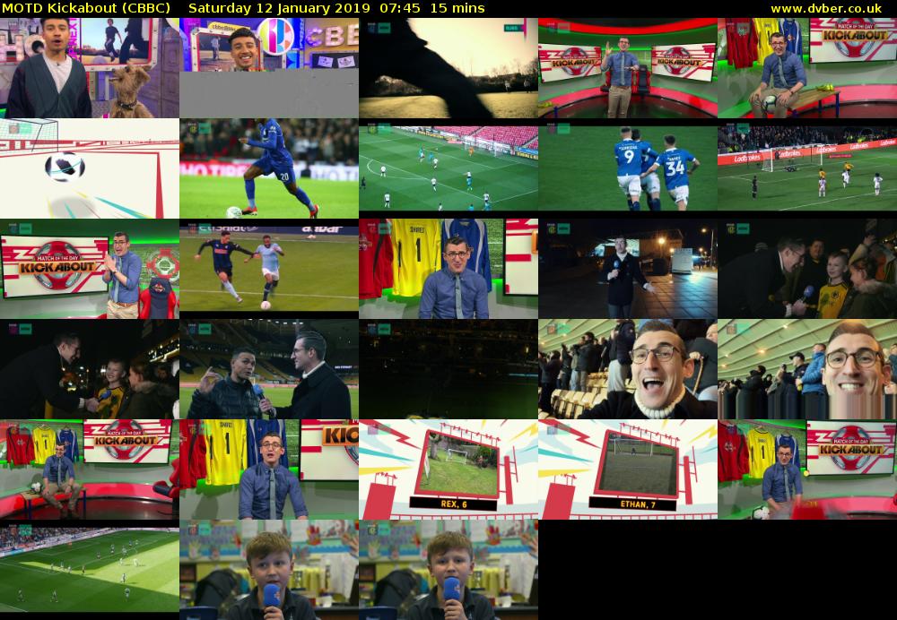 MOTD Kickabout (CBBC) Saturday 12 January 2019 07:45 - 08:00